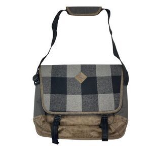 Solo New York Urban Nomad Laptop Messenger in Gray Plaid Shoulder Strap